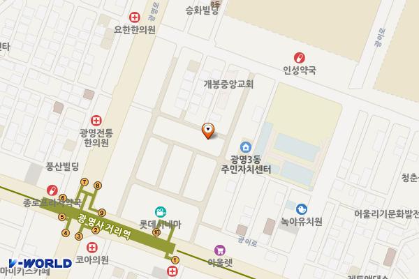 광명전통시장1(구 조합 사무실, 시간제보육실) 위치 지도 — 경기도 광명시 광명로918번길 12-1