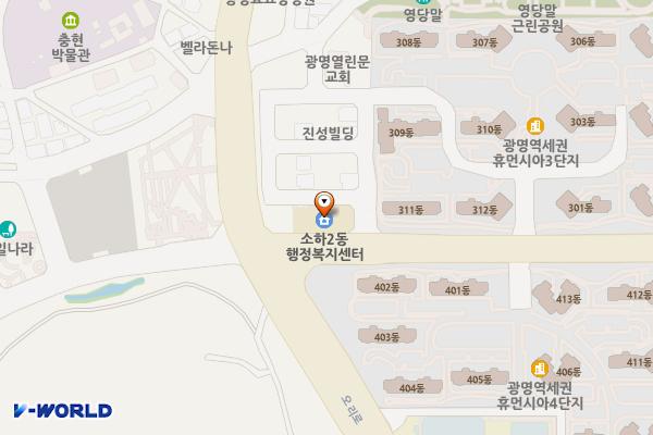 소하2동 행정복지센터 위치 지도 — 경기도 광명시 성채로 52