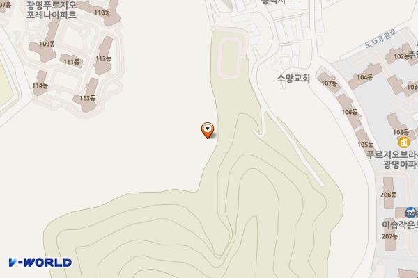 돌산배드민턴장(숲길) 위치 지도 — 경기도 광명시 가림로201번안길 14-6