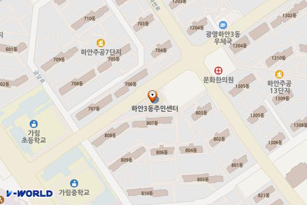 하안3동 행정복지센터 위치 지도 — 경기도 광명시 금당로 28