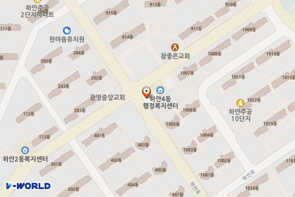 하안중앙상가 위치 지도 — 경기도 광명시 안현로 52 (하안동, 중앙상가)