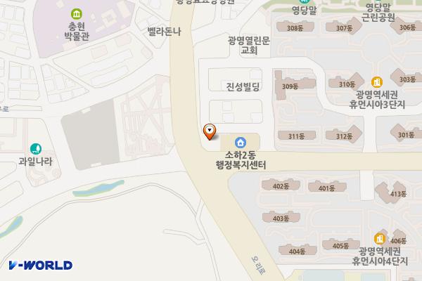 소하우체국 위치 지도 — 경기도 광명시 오리로 332