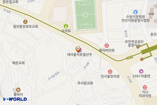 (주)새서울석유 철산주유소 위치 지도 — 경기도 광명시 오리로 883 (철산동)