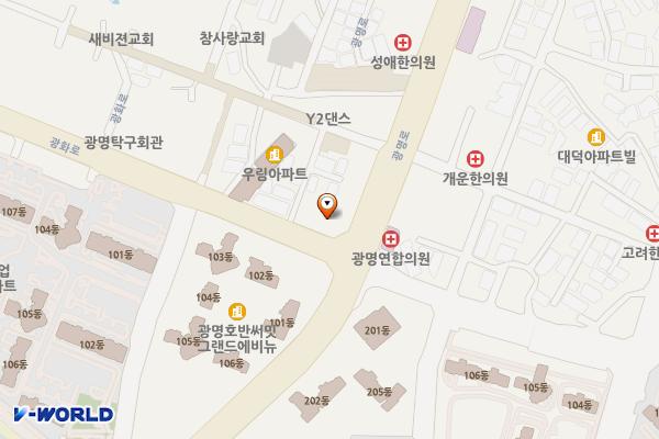 현대타운 위치 지도 — 경기도 광명시 광명로 823, 광명동