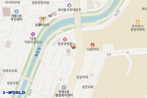 광명 21세기병원 위치 지도 — 경기도 광명시 광명로 963 (광명동)