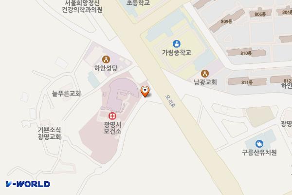 구름산입구(산림휴양-3호) 위치 지도 — 경기도 광명시 하안동   811-12