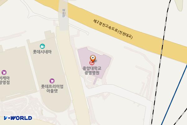 중앙대학교 광명병원 위치 지도 — 경기도 광명시 덕안로 110