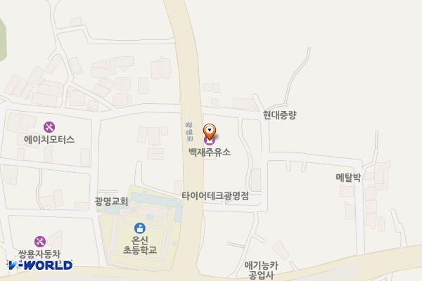 광명IC사거리주유소(백제주유소) 위치 지도 — 경기도 광명시 광명로 482 (노온사동)