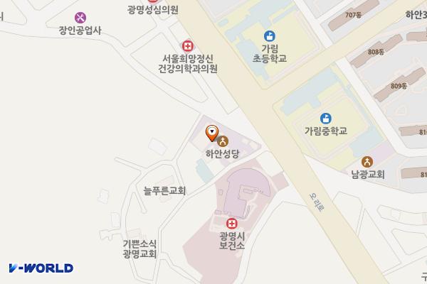 광명이편한세상센트레빌아파트나상가 위치 지도 — 경기도 광명시 오리로 801
