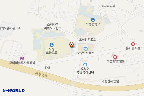 오성도서관(2층) 위치 지도 — 경기도 평택시 오성면 오성새싹길 3