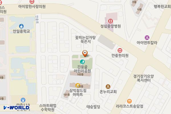긴둥골어린이공원 A 위치 지도 — 경기도 평택시 안중로18번길 18