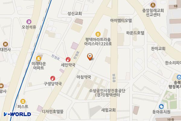 송탄시장 다목적회관 공중화장실 위치 지도 — 경기도 평택시 탄현로 346번길 24 다목적회관 1층