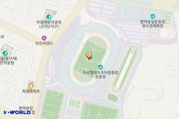 소사벌레포츠타운(농구장) 위치 지도 — 경기도 평택시 평남로 616