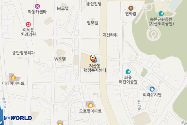 지산동 주민센터 2층 위치 지도 — 경기도 평택시 송탄로 379