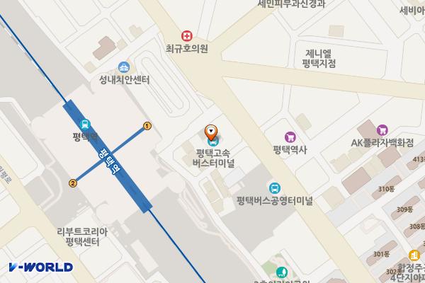 동양고속버스 위치 지도 — 경기도 평택시 평택로39번길 40