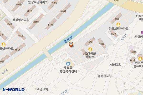 통복천 건강쉼터 화장실 위치 지도 — 경기도 평택시 통복시장로54번길 43-6