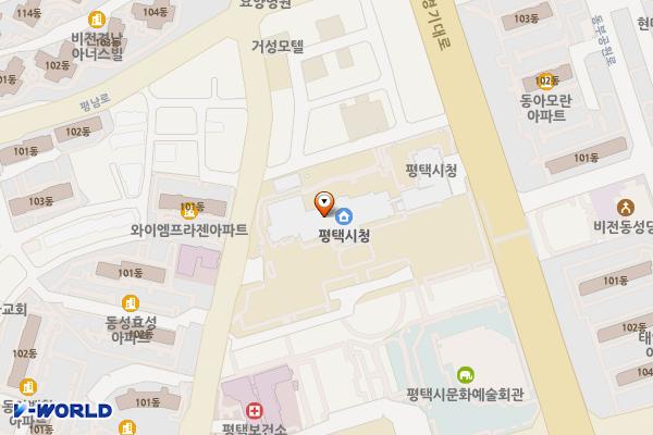 평택시청 청사 화장실(신관 4층) 위치 지도 — 경기도 평택시 경기대로 245