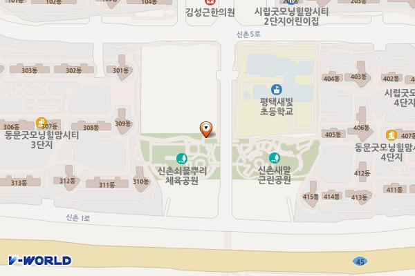 신촌 쇠물뿌리 체육공원 위치 지도 — 경기도 평택시 신촌2로 42