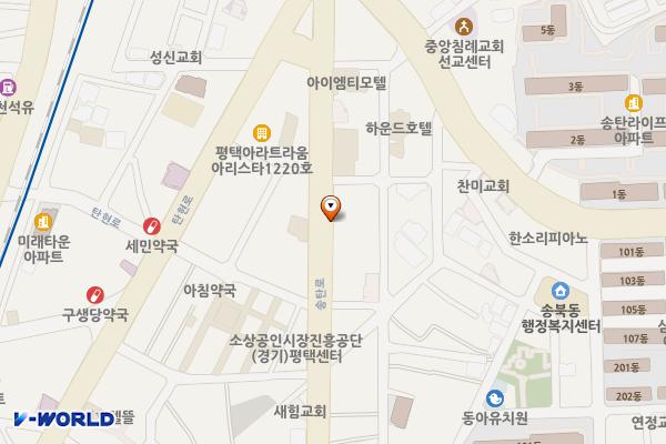 송탄시장 제1공영주차장 위치 지도 — 경기도 평택시 송탄로 432-1(지산동)