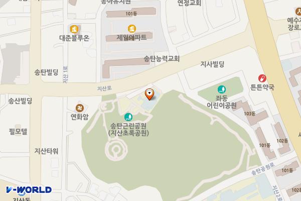 지산초록도서관(3층) 위치 지도 — 경기도 평택시 지산로 48(3층)