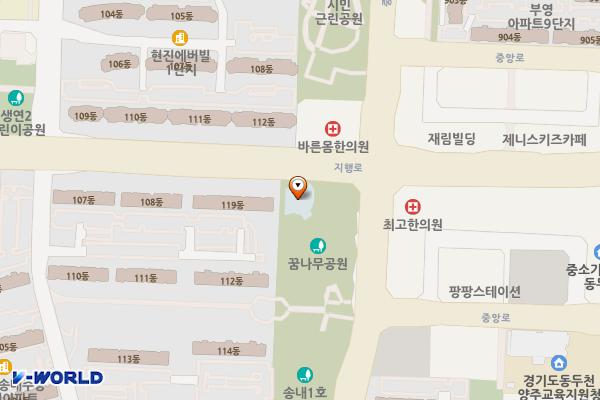 동두천꿈나무정보도서관 위치 지도 — 경기도 동두천시 지행로 38