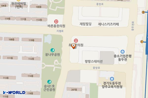 두손프라자 위치 지도 — 경기도 동두천시 중앙로 116 (지행동)