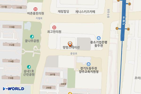 현대프라자 위치 지도 — 경기도 동두천시 중앙로 110-17 (지행동)