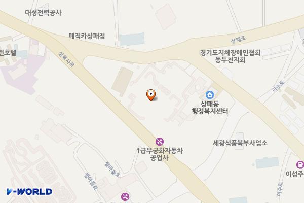 동두천시시민회관체육관(1F 좌측) 위치 지도 — 경기도 동두천시 어수로 4