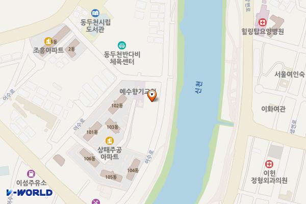한국스포츠타운 위치 지도 — 경기도 동두천시 어수로 47-41 (상패동)