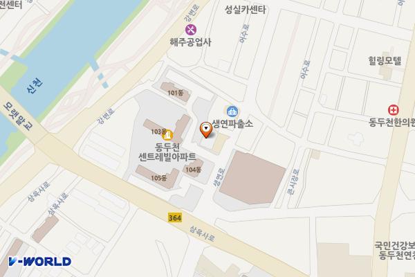 생연2동 행정복지센터(1층) 위치 지도 — 경기도 동두천시 생연로 95