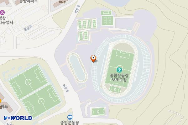 종합운동장 화장실(풋살구장) 위치 지도 — 경기도 동두천시 어등로 45