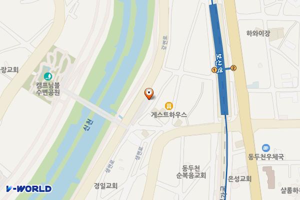 캠프보산 화장실 위치 지도 — 경기도 동두천시 강변로 506-13