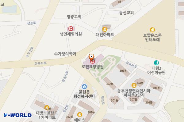 로젠요양병원 위치 지도 — 경기도 동두천시 삼육사로 1012