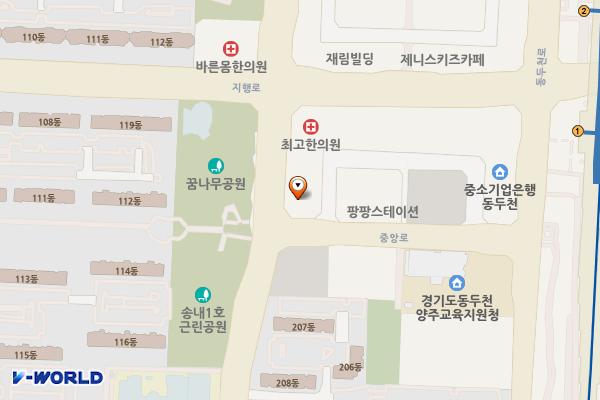 메인프라자 위치 지도 — 경기도 동두천시 중앙로 112 (지행동)
