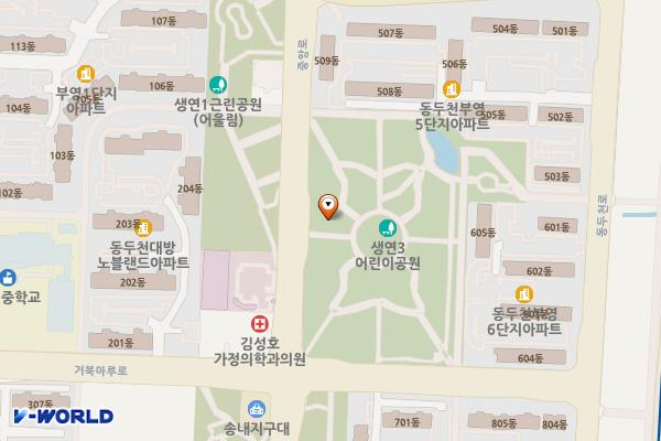 문화공원화장실 위치 지도 — 경기도 동두천시 중앙로 174