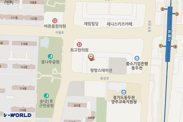 파인한스 위치 지도 — 경기도 동두천시 중앙로 110-9 (지행동)