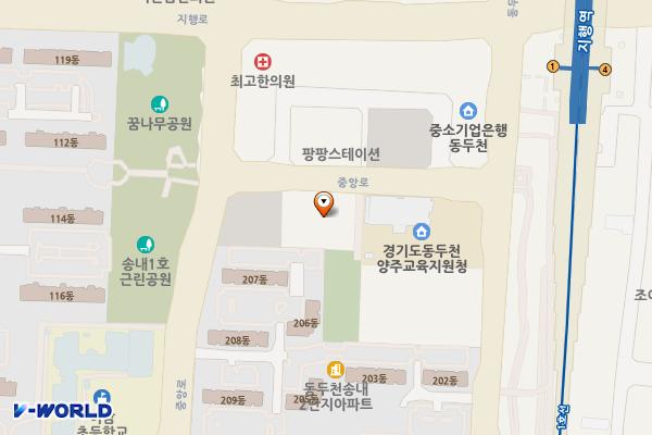 동두천시 평생교육원 화장실(2F) 위치 지도 — 경기도 동두천시 중앙로 110-18