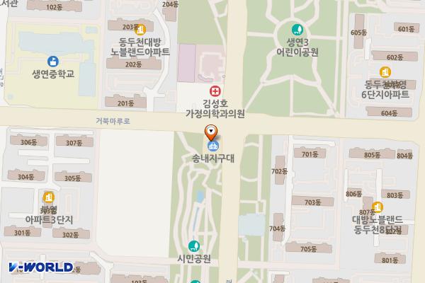 송내파출소 화장실 위치 지도 — 경기도 동두천시 중앙로 157