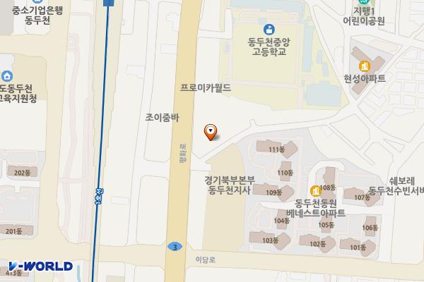 삼미상사(주) 중앙셀프주유소 위치 지도 — 경기도 동두천시 평화로 2266