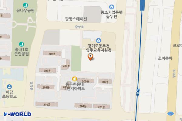 송내동행정복지센터 화장실(2F) 위치 지도 — 경기도 동두천시 동두천로 97