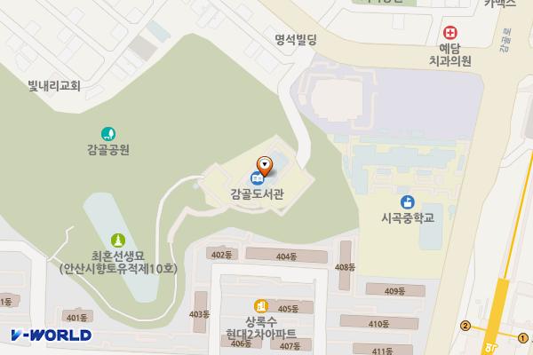 감골도서관 화장실 위치 지도 — 경기도 안산시 상록구 감골공원안길 16-1