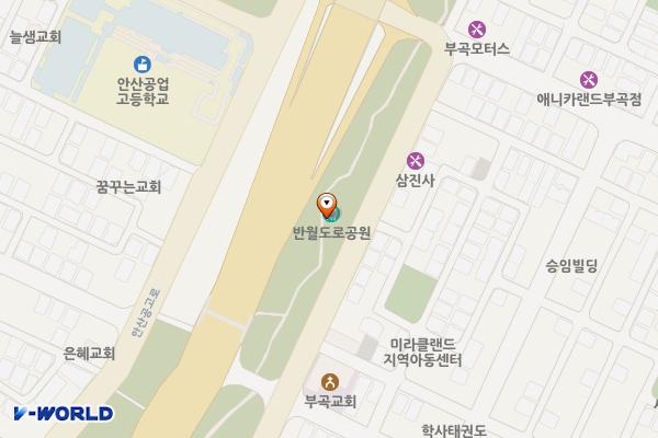 성호공원(1구역) 부곡교회 옆 화장실 위치 지도 — 경기도 안산시 상록구 부곡동 709-1
