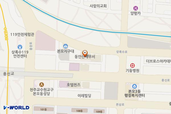 동안산세무서 화장실 위치 지도 — 경기도 안산시 상록구 상록수로 20