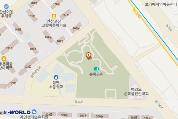용하공원 화장실 위치 지도 — 경기도 안산시 상록구 용하공원로 44