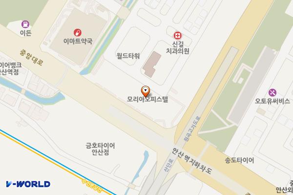 모리아오피스텔 위치 지도 — 경기도 안산시 단원구 중앙대로 421