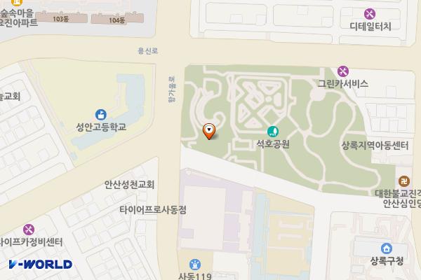 석호공원 화장실 위치 지도 — 경기도 안산시 상록구 석호공원로 1