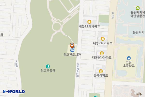 원고잔도서관 화장실 위치 지도 — 경기도 안산시 단원구 원고잔공원로 33