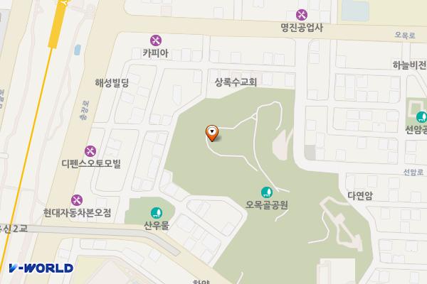 오목골공원 화장실 위치 지도 — 경기도 안산시 상록구 본오동 산177