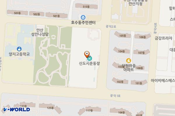 호수체육관 화장실 위치 지도 — 경기도 안산시 단원구 적금로 9