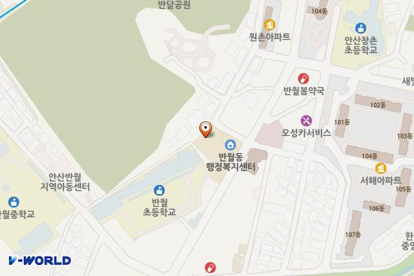 반월동 행정복지센터 화장실 위치 지도 — 경기도 안산시 상록구 건건로 51